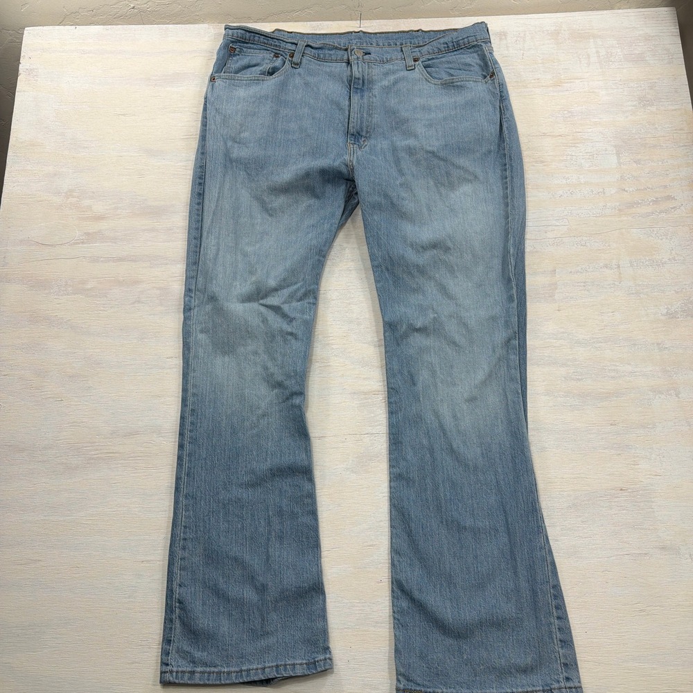 Levi's Jeans Bootcut 527 38x32 Stretch Light Wash Blue Denim Mens